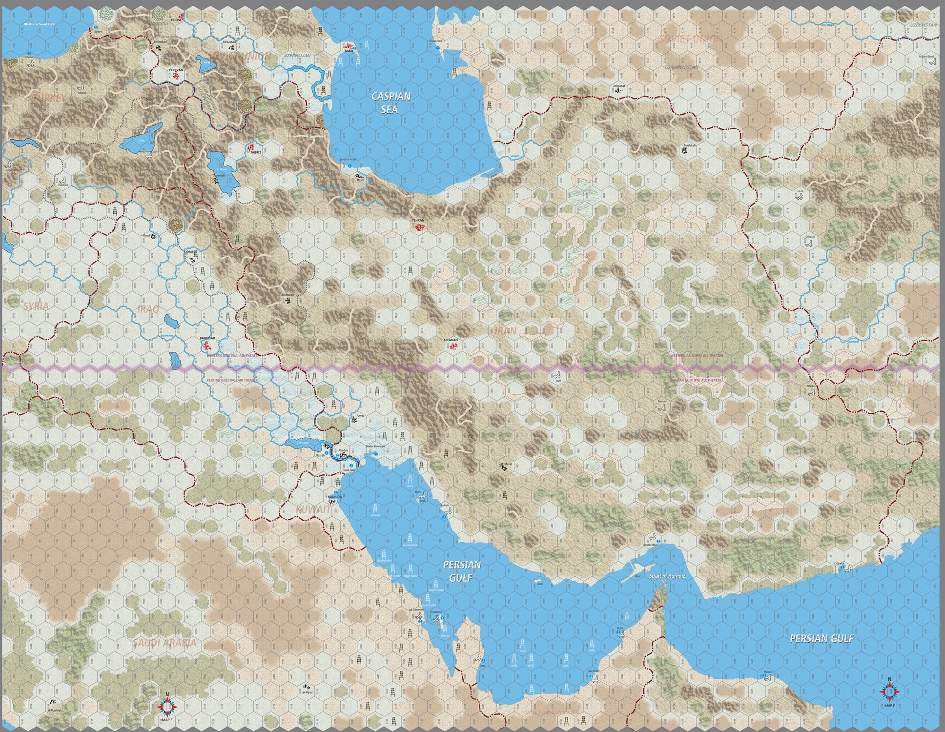 The Third World War by Compass Games. Cold War board wargame. Game map enlargement. 