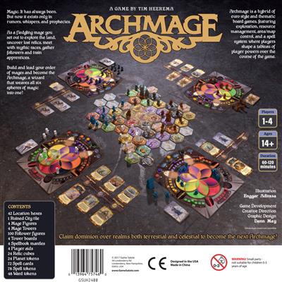 Archmage by Tabletop Tycoon, fantasy game, terrain building, box art back.