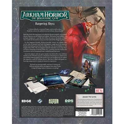 Arkham Horror, role playing game, back of box, box art