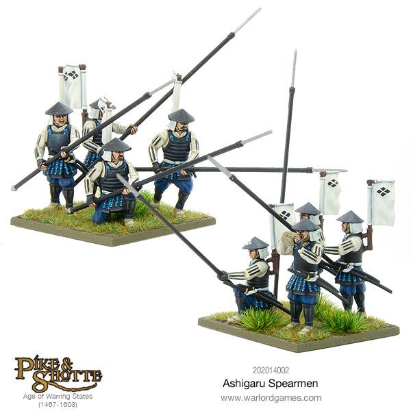 Pike & Shotte, Ashigaru Spearmen, plastic, 28mm, painted