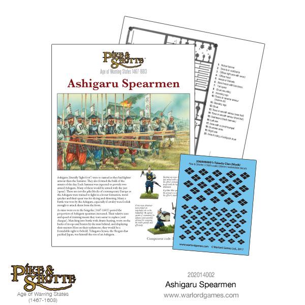 Pike & Shott, Ashigaru Spearmen, assembly instructions, decals