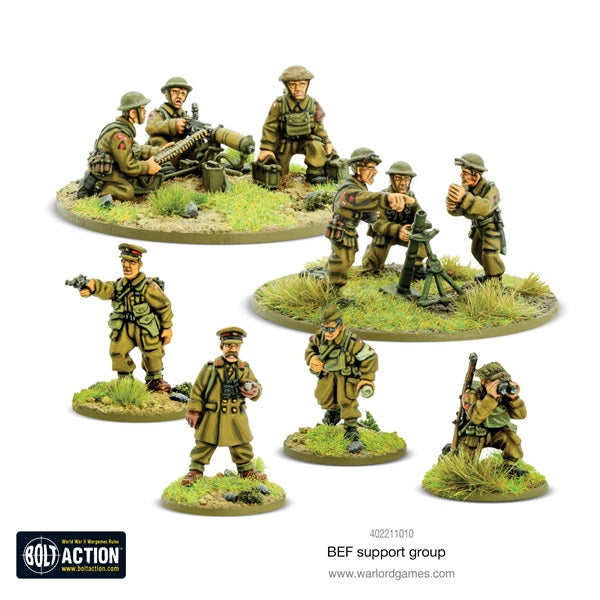 Bolt Action, BEF, support group, 28mm miniatures, painted