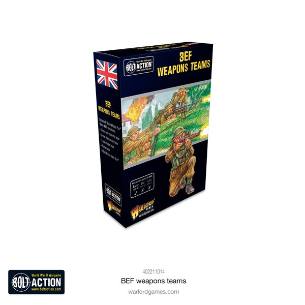 Bolt Action, box art, BEF Weapons Teams, WW2