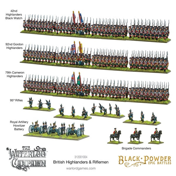 Black Powder, Waterloo, British Highlanders, painted, miniatures