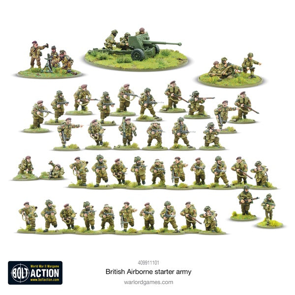 Bolt Action, British Airborne, starter army, miniatures, plastic, metal, WW2