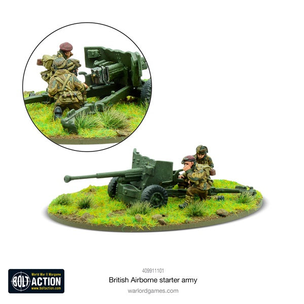 Bolt Action, British Airborne, QF 6-pdr AT gun, veteran crew, WW2, starter army