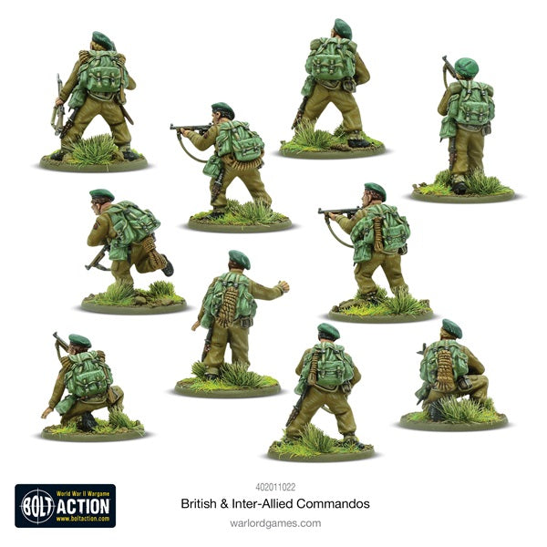 Bolt Action, Inter-Allied Commandos, painted, rear view, plastic, 28mm, WW2