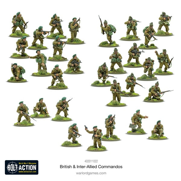 Bolt Action, Inter-Allied Commandos, plastic, painted miniatures, British, WW2