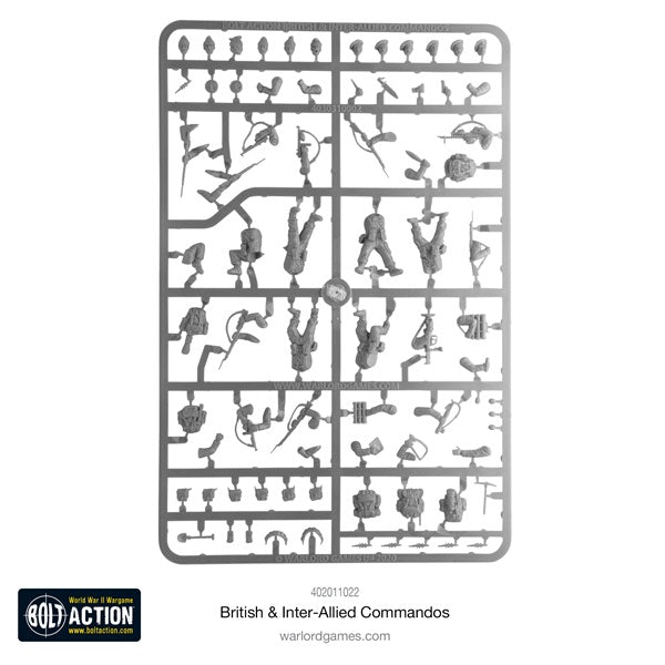 Bolt Action, plastic, sprue, Inter-Allied Commandos, British, 28mm, WW2