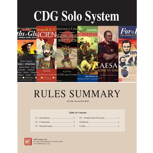 GMT Games: CDG Solo System Front Cover