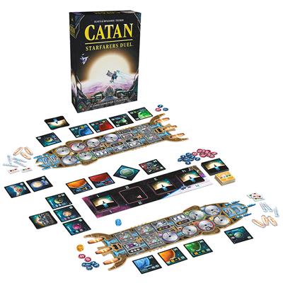 Catan Starfarers Duel by Catan Studio. A two player 1v1 card game. Science fiction game. Components