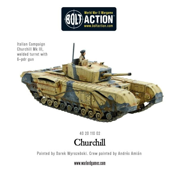 Bolt Action, Churchill tank, 6pdr, welded turret, painted, Italian Campaign, WW2