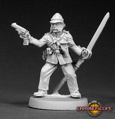 British officer with revolver and sword. Chronoscope figure from Reaper