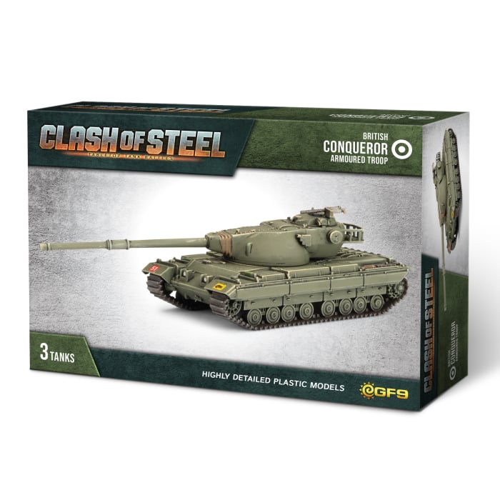 Conqueror Armoured Troop Clash of Steel by Gale Force 9. Box art