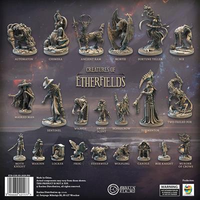 Creatures of Etherfields by Awaken Realms. Box art back