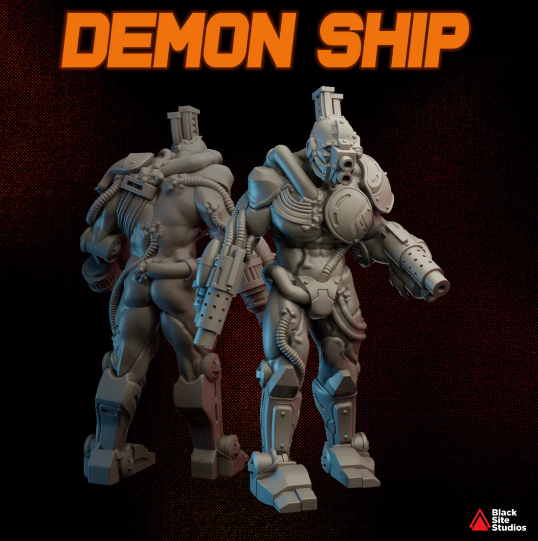 Demon Ship Soldier Miniature, showing front and back