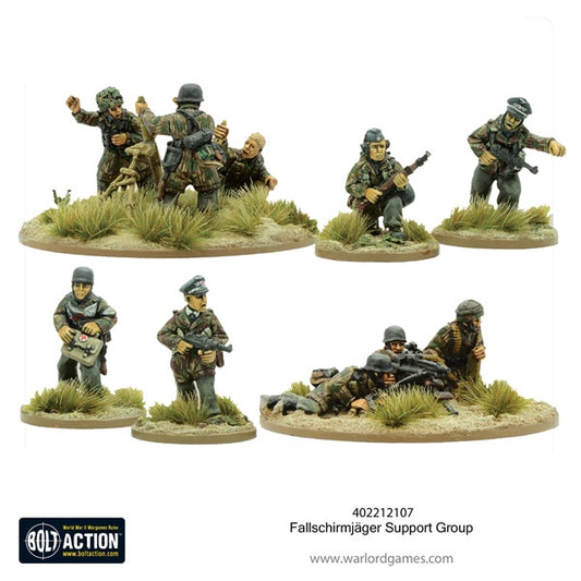 Set Bolt Action miniature soldiers on bases with grass. Painted metal figures 28mm.