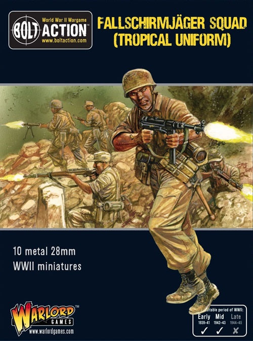 Bolt Action Falschirmjager tropical uniform. Box art front. Metal miniatures 28mm