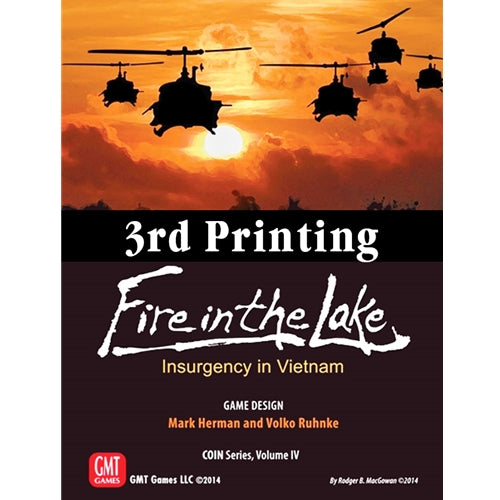 Fire in the Lake, 3rd printing, front cover. War game and board game