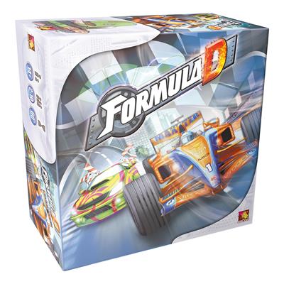 Formula D by Zygomatic. Car racing board game. Box art.