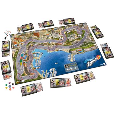 Formula D by Zygomatic. Racing board game. Board laid out.