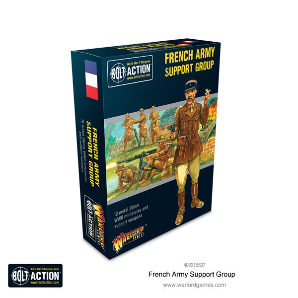 Bolt Action, French Army, support group, 28mm miniatures, metal, box art