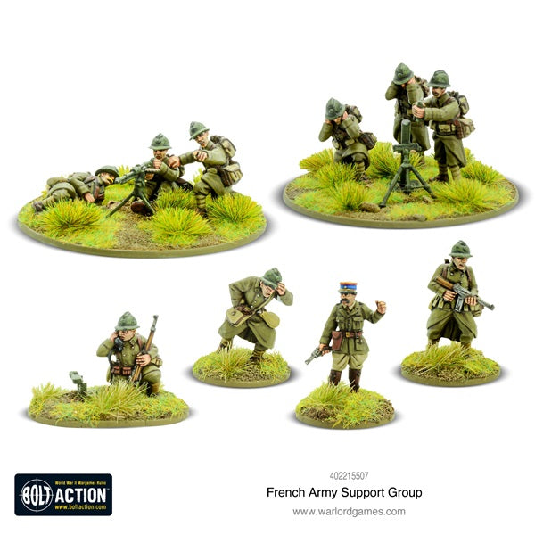 Bolt Action, French army, support group, 28mm, metal, miniatures, painted