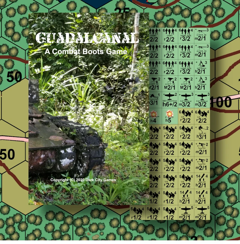 Dark City Games Guadalcanal. WW2 wargame, board game. Pacific Theater