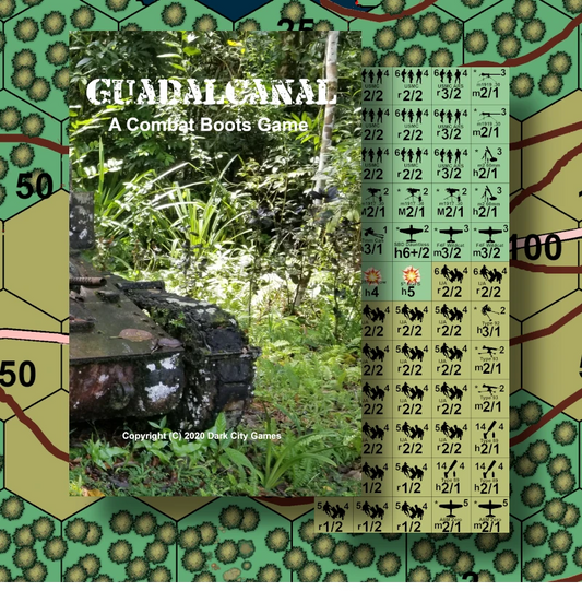 Dark City Games Guadalcanal. WW2 wargame, board game. Pacific Theater
