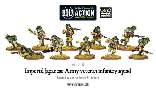 Bolt Action Imperial Japanese veteran infantry squad. 28mm WW2 miniatures box art.