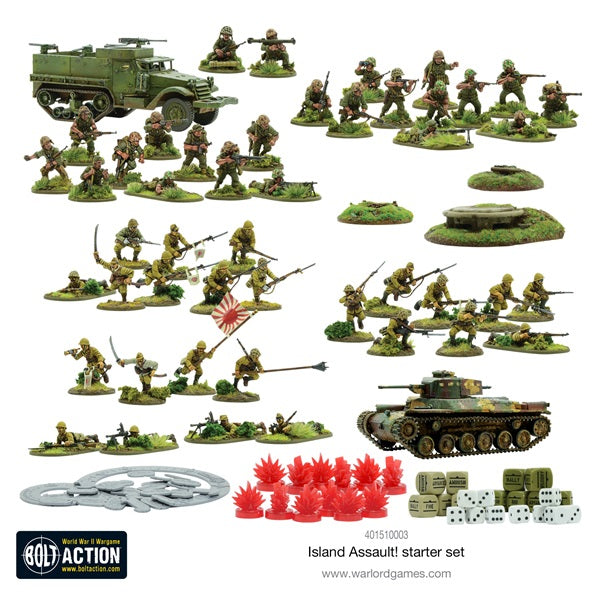 Bolt Action, Island Assault, miniatures, 28mm, painted, starter box contents