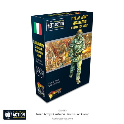 Bolt Action Italian Guastatori destruction group. WW2, metal, 28mm, WW2. Box art