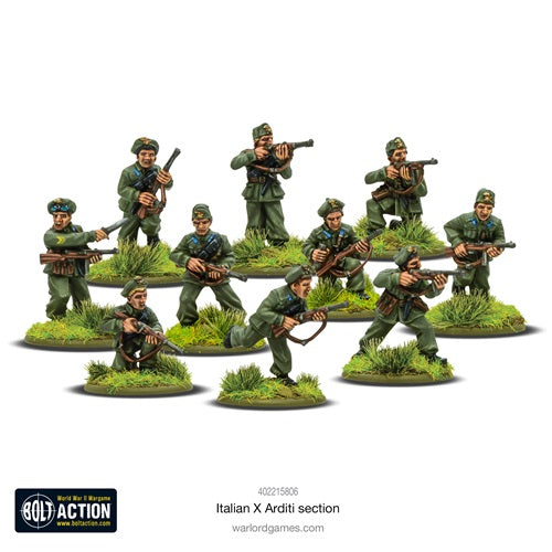 Bolt Action, Italian X Arditi section. 28mm metal miniatures WW2 painted