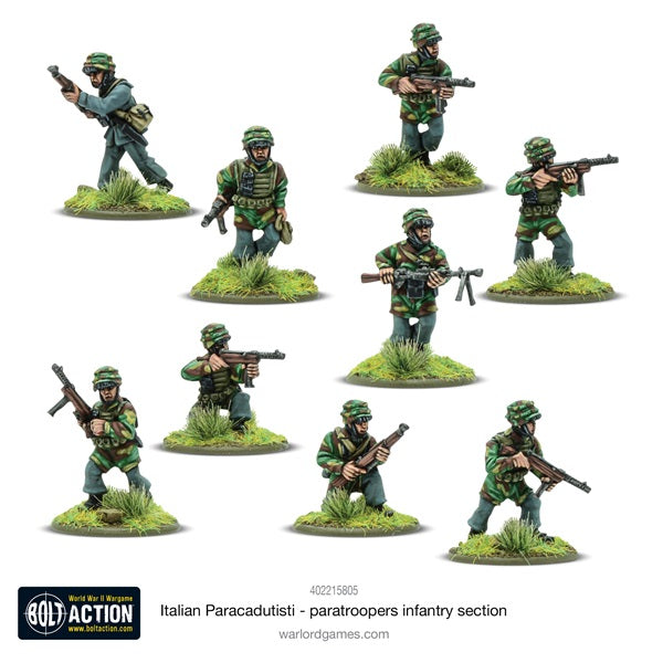 Bolt Action, Italian Paracadutisti, 28mm miniatures, painted, WW2
