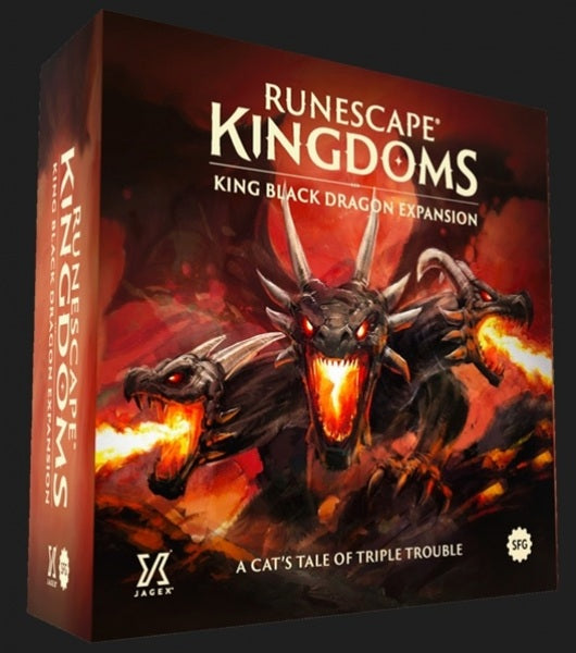 King Black Dragon by Steamforged Games. Expansion for Runescape Kingdoms fantasy role-playing game. Cover art