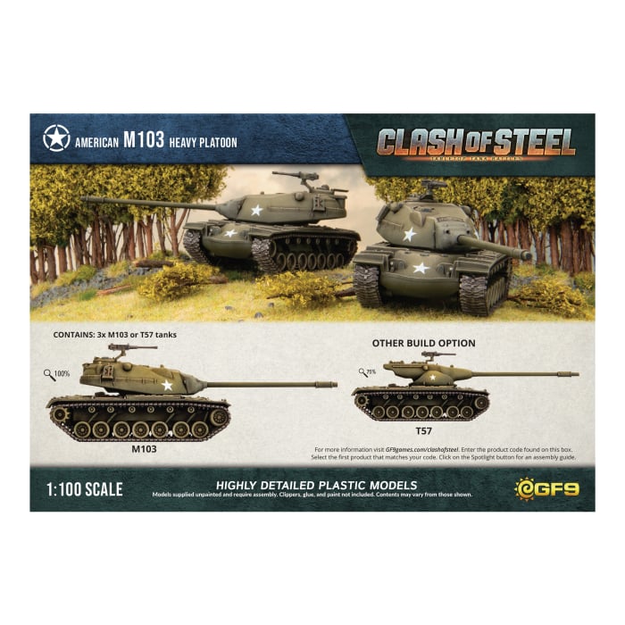 M-103 Heavy Platoon. Clash of Steel by Gale Force 9. Box art