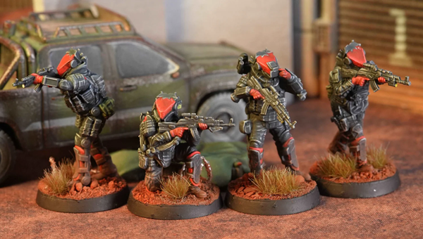 BLKOUT, Manticor Boraz Group, miniatures, military science fiction, painted, resin