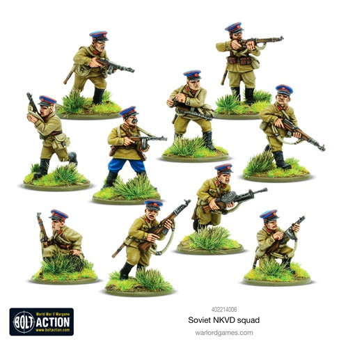 Warlord Soviet NKVD squad. Metal miniatures, 28mm, WW2, painted