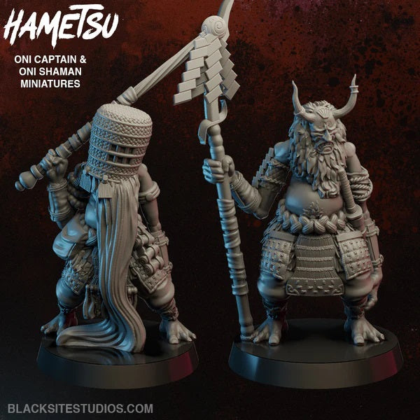 Hametsu, Oni Champions, Oni Captain, Oni Shaman, 32mm, miniatures, resin