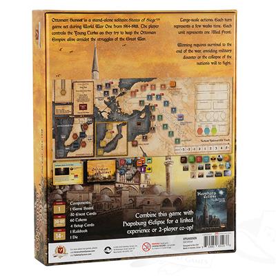 Ottoman Sunset 3rd Edition by Tabletop Tycoon. WWI solitaire wargame box art