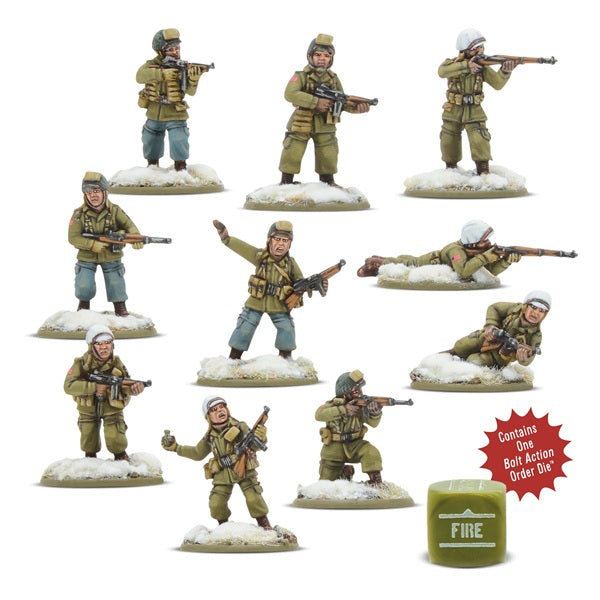 Bolt Action pathfinder squad, winter. 28m resin miniatures painted.