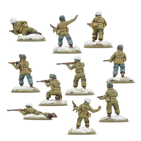 Bolt Action pathfinder squad, winter. 28mm resin miniatures painted.