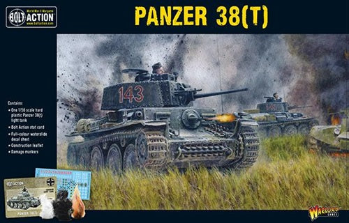 Bolt Action, Panzer 38(T), WW2, plastic, box art,Warlord Games