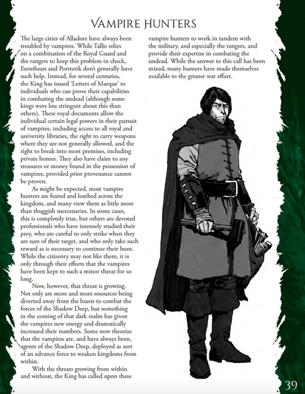 Rangers of Shadow Deep: A Gathering of Heroes by Modiphius Entertainment. Fantasy miniatures rules. Interior view.
