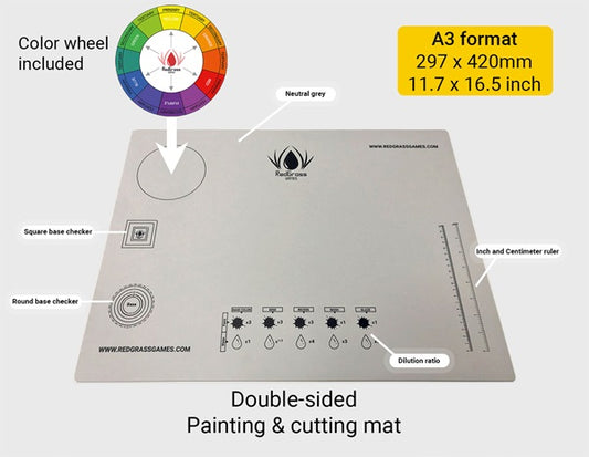 Redgrass Games painting mat size A3. Cut resistant