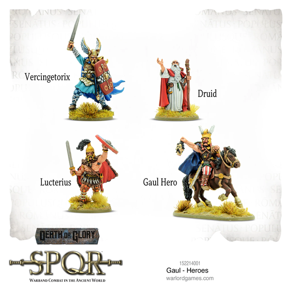 SPQR games, miniatures, painted, Gaul Heroes