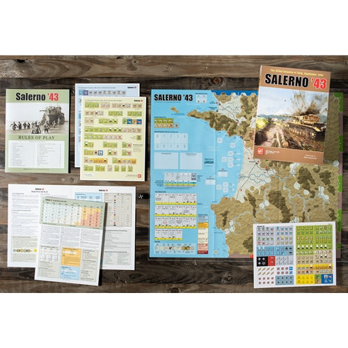 Salerno '43 Game board, instructions, rule book, and more accessories