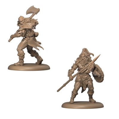 Two Storm Crows  fantasy warrior figurines on white backgrounds from A Song of Ice and Fire