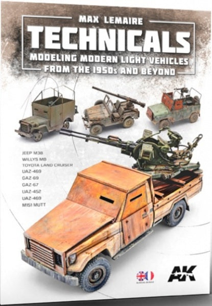 Technicals-Modeling Modern Light Vehicles from 1950's and Beyond. AK Interactive. Reference book for painting models. Cover art.