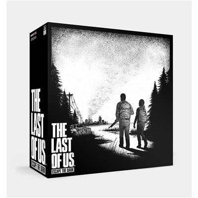 The Last of Us: Escape the Dark by Themeborne Games. Survival horror game. Box art in black and white.